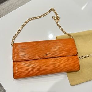 LV Orange Epi Leather Long Wallet